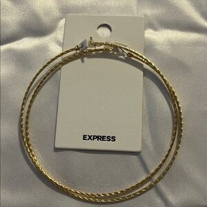 Express Twisted Gold Hoop Earrings
